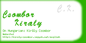 csombor kiraly business card